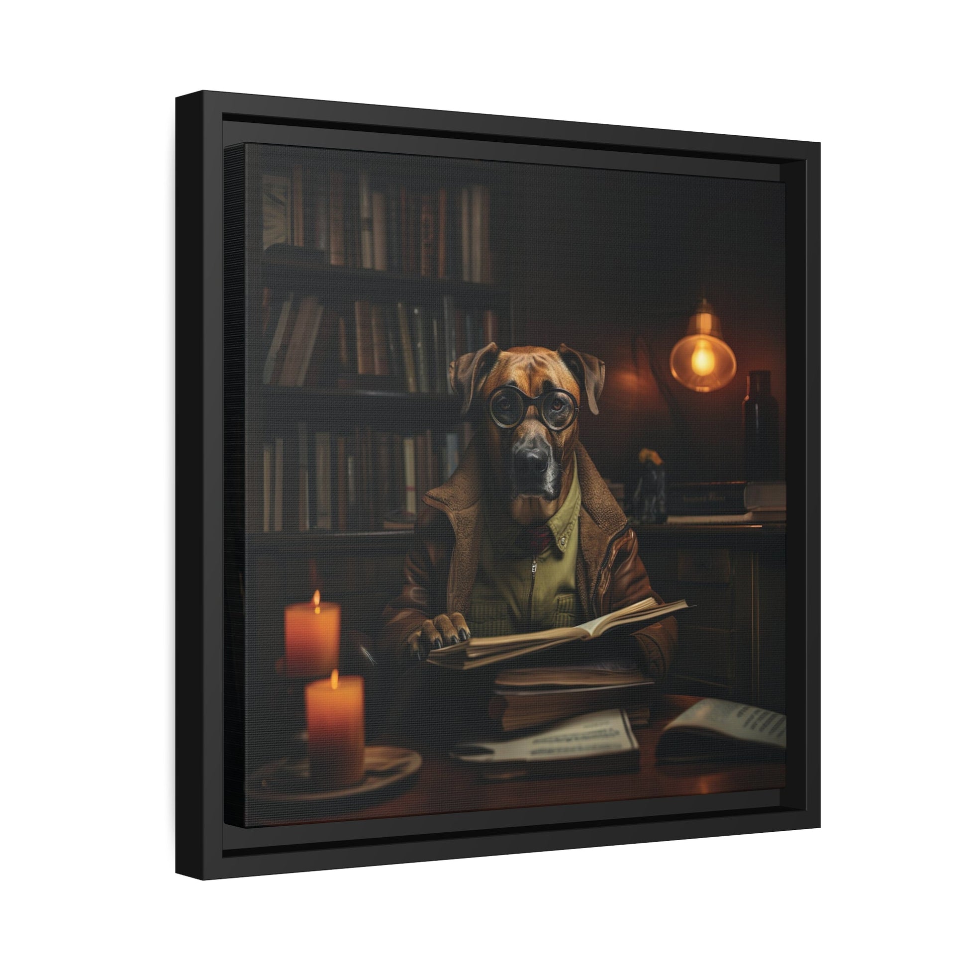 Matte Black Canvas Picture Frame of Professor Ridgeback - Hobbster