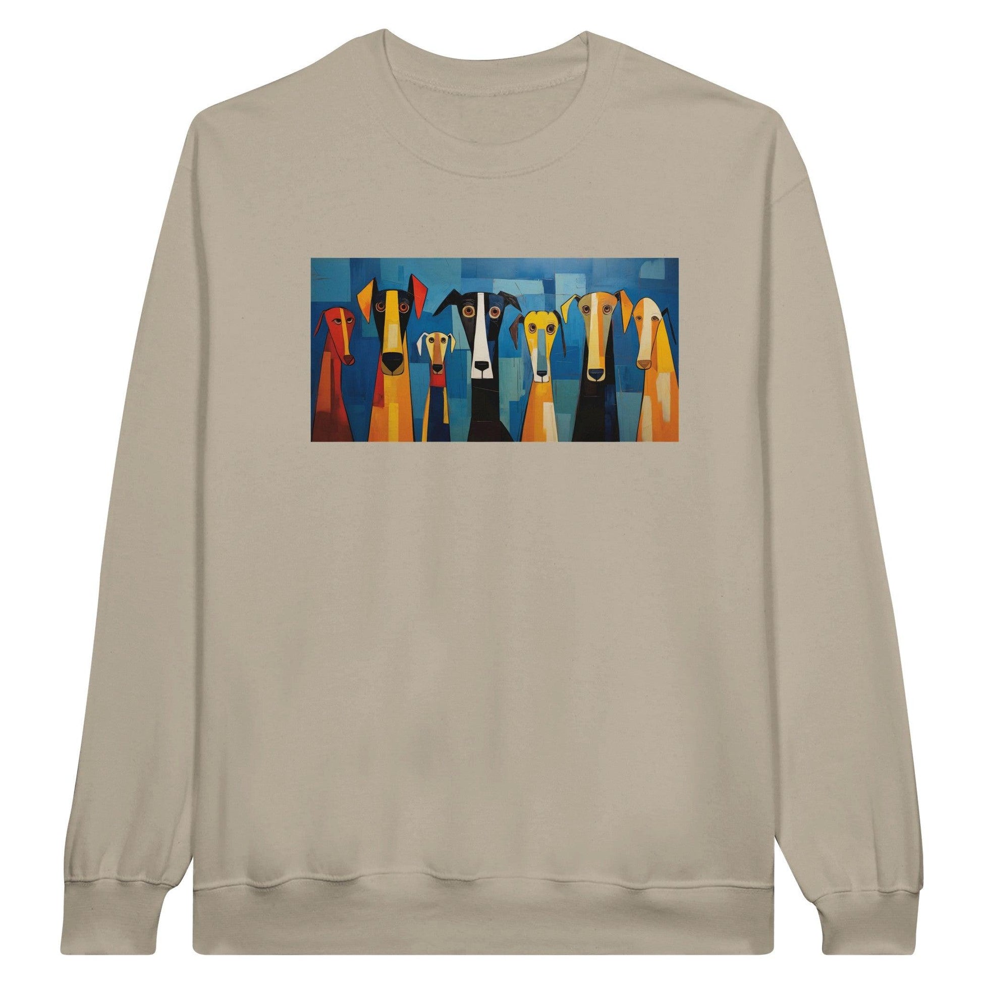 Men's Classic Crewneck Sweatshirt Featuring The Original Dog Pack - Hobbster
