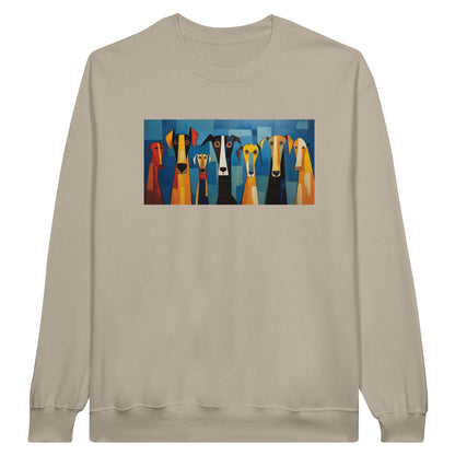 Men's Classic Crewneck Sweatshirt Featuring The Original Dog Pack - Hobbster