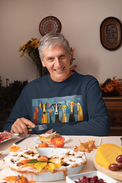 Men's Classic Crewneck Sweatshirt Featuring The Original Dog Pack - Hobbster