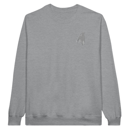 Men's Classic Crewneck Sweatshirt with Embroidered Airedale Terrier Logo - Hobbster