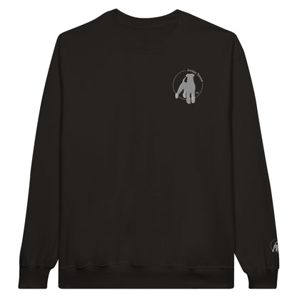 Men's Classic Crewneck Sweatshirt with Embroidered Airedale Terrier Logo - Hobbster