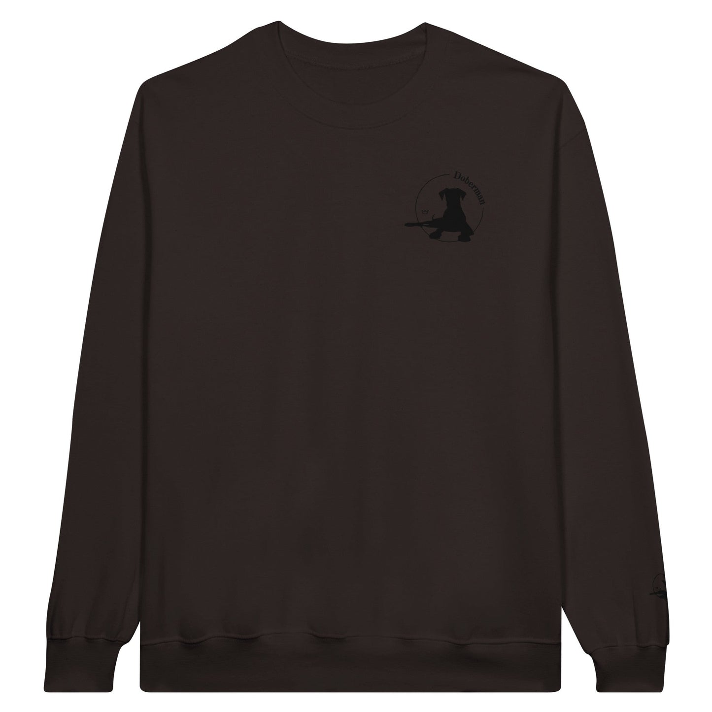 Men's Classic Crewneck Sweatshirt with Embroidered Doberman Logo - Hobbster