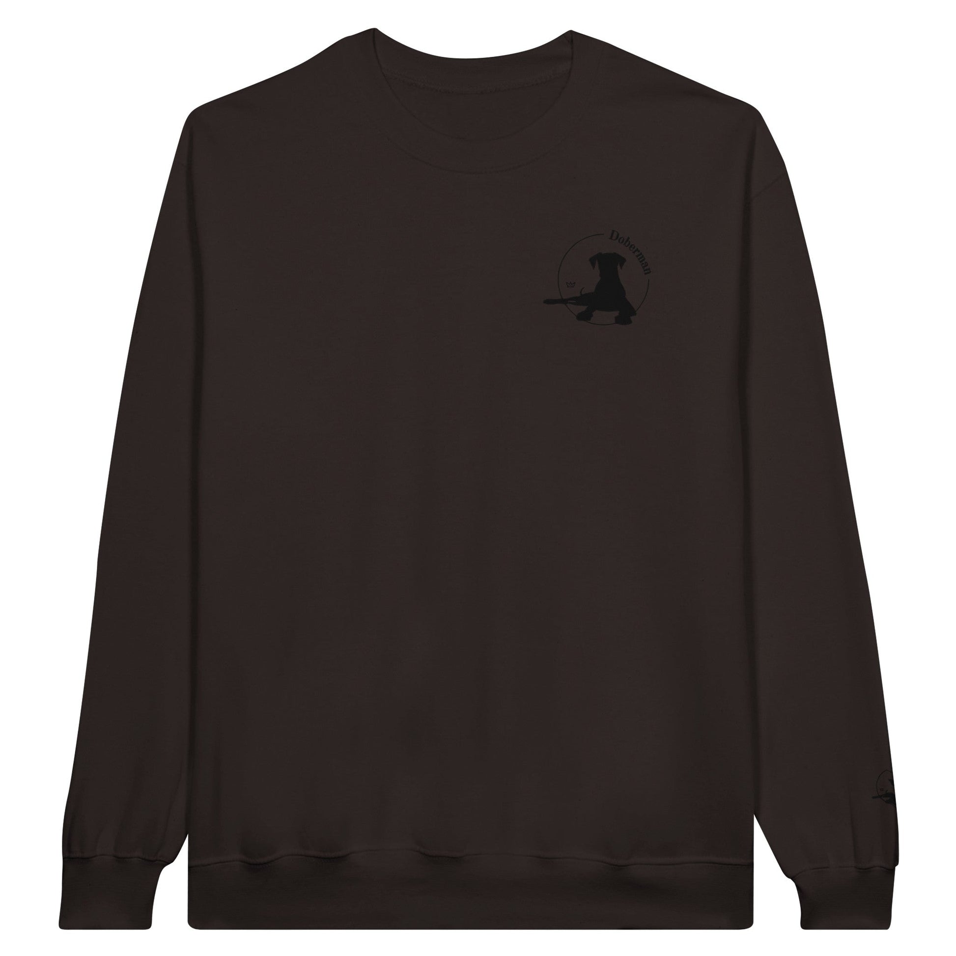 Men's Classic Crewneck Sweatshirt with Embroidered Doberman Logo - Hobbster
