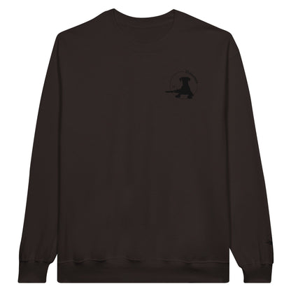 Men's Classic Crewneck Sweatshirt with Embroidered Doberman Logo - Hobbster