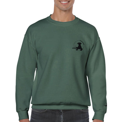 Men's Classic Crewneck Sweatshirt with Embroidered Doberman Logo - Hobbster