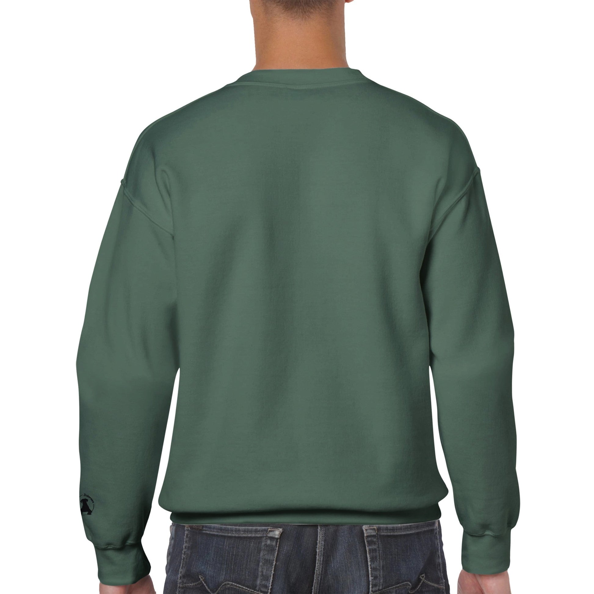 Men's Classic Crewneck Sweatshirt with Embroidered Doberman Logo - Hobbster