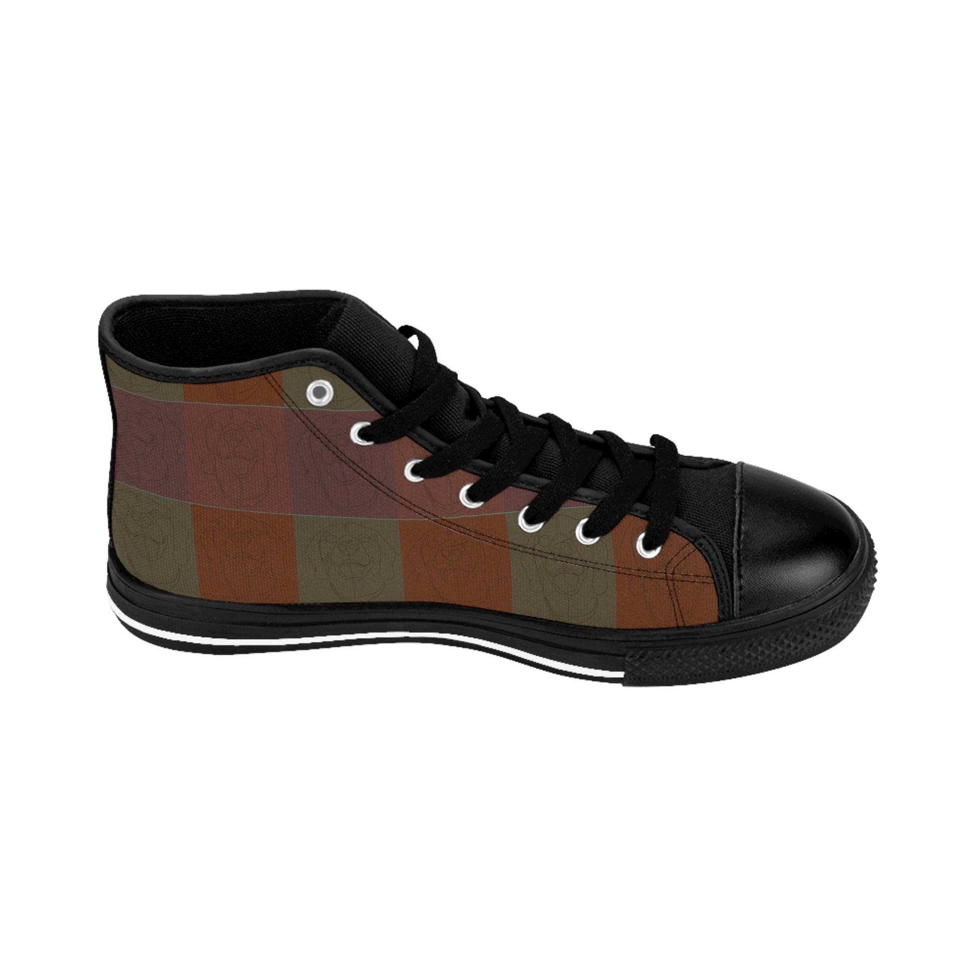 Men's Classic Sneakers featuring a custom design of Rhodesian Ridgebacks [brown] - Hobbster
