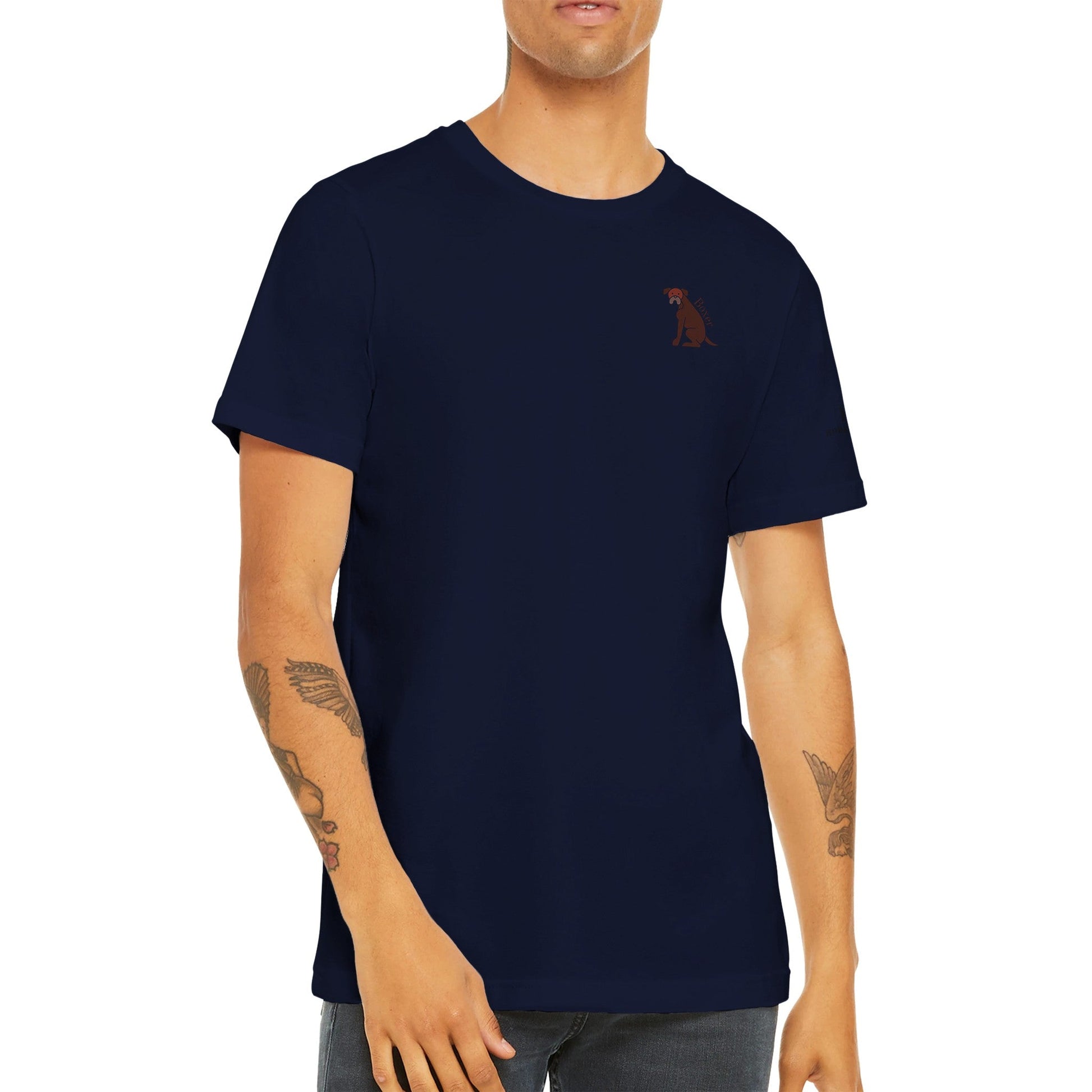 Men's Crewneck T-shirt with Boxer dog logo - Hobbster