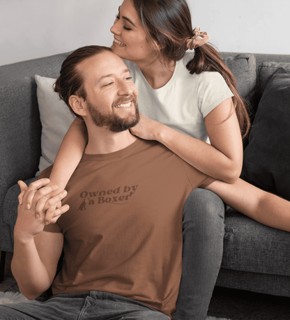 Men's Crewneck T-shirt with Boxer dog slogan - Hobbster