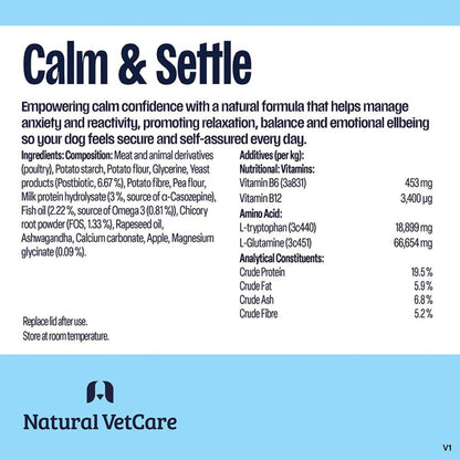 Natural VetCare Calm & Settle 50 Soft Chews [225g] - Hobbster
