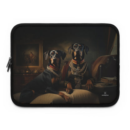 Neoprene Laptop Sleeve featuring Art Deco Dobermans Design - Hobbster