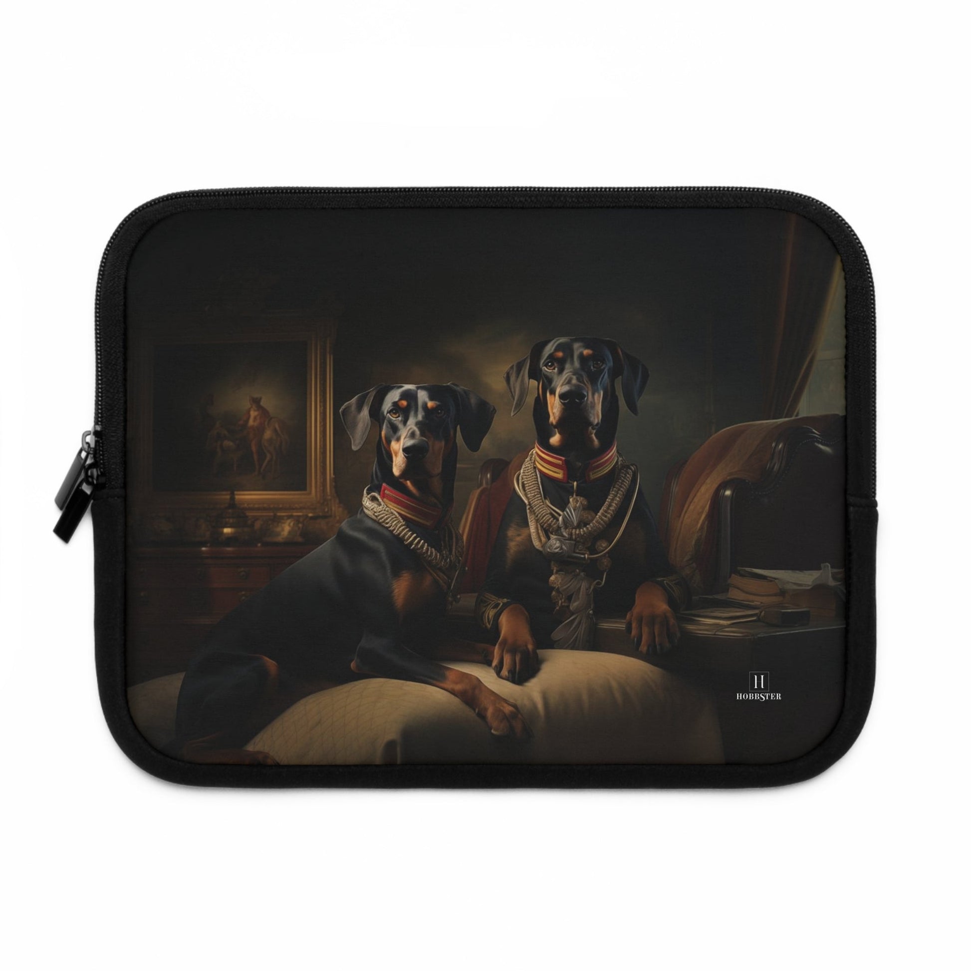 Neoprene Laptop Sleeve featuring Art Deco Dobermans Design - Hobbster