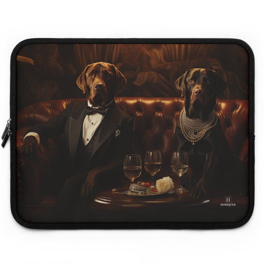 Neoprene Laptop Sleeve featuring Art Deco Labradors Design - Hobbster