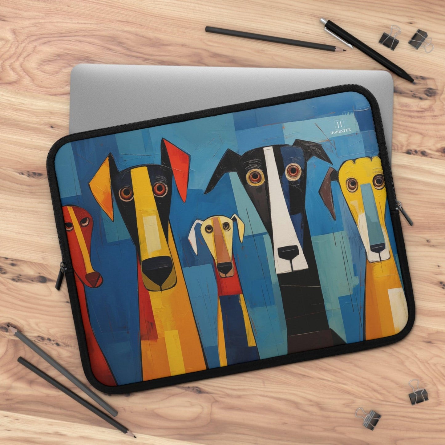 Neoprene Laptop Sleeve Featuring The Original Dog Pack Design - Hobbster