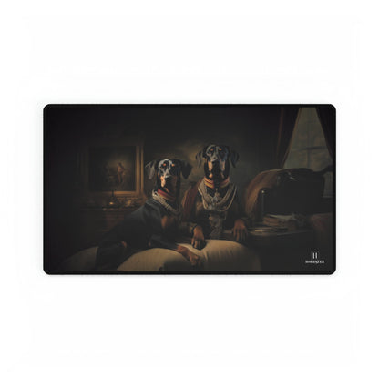 Non-slip Desk Mat Featuring Art Deco Doberman Design - Hobbster