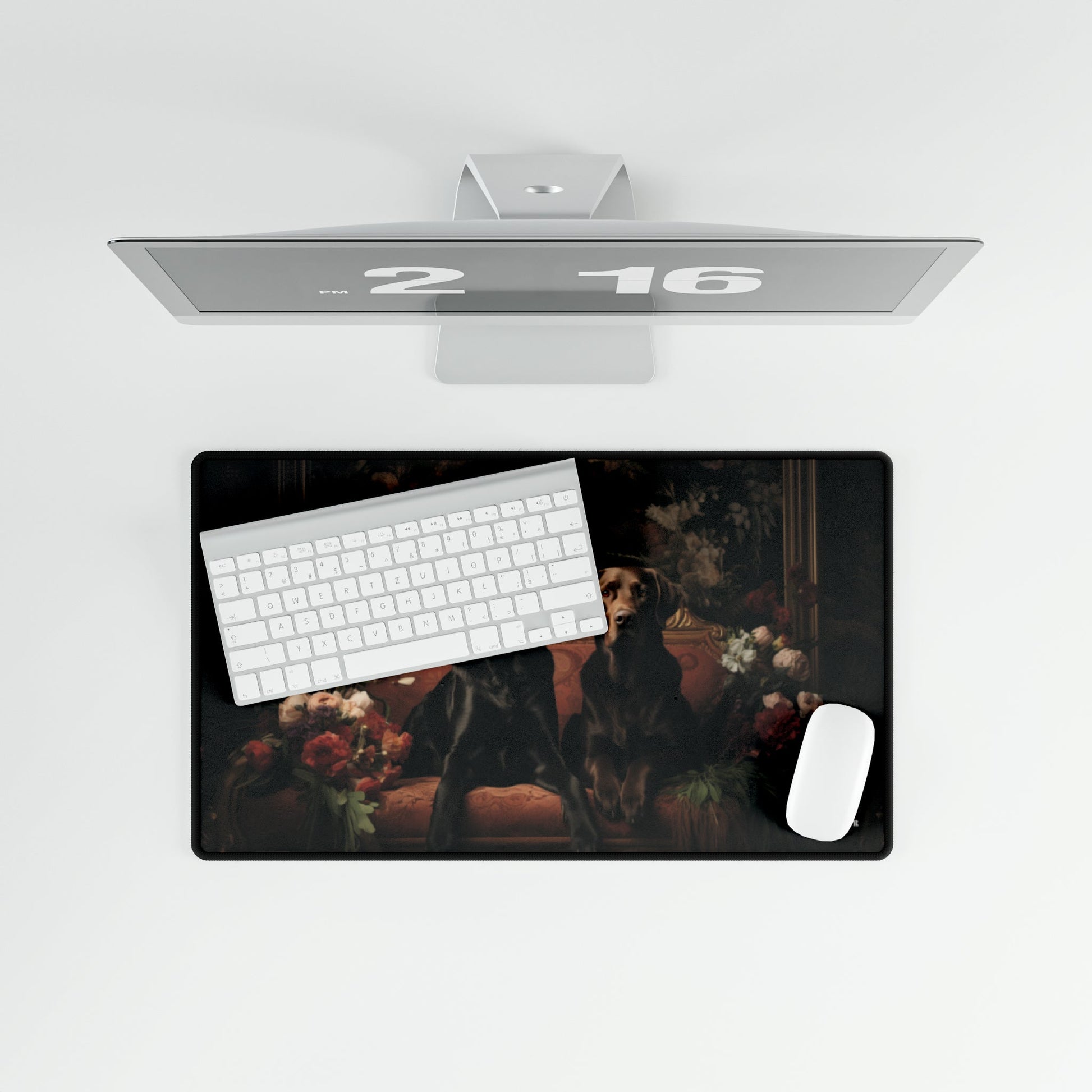 Non-slip Desk Mat Featuring Art Deco Labradors Design - Hobbster