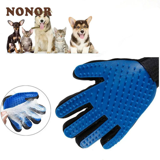 NONOR Silicone Rubber Dog Grooming Gloved Brush - Hobbster