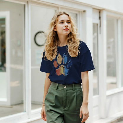 Paint Paw Print Crewneck Women's T-shirt - Hobbster