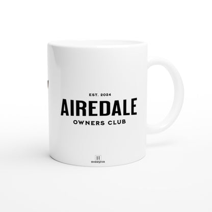 Personalised 11 0z Ceramic Mug | Add Your Own Photo To One Side, Fixed Airedale Owners Club On Other Side - Hobbster