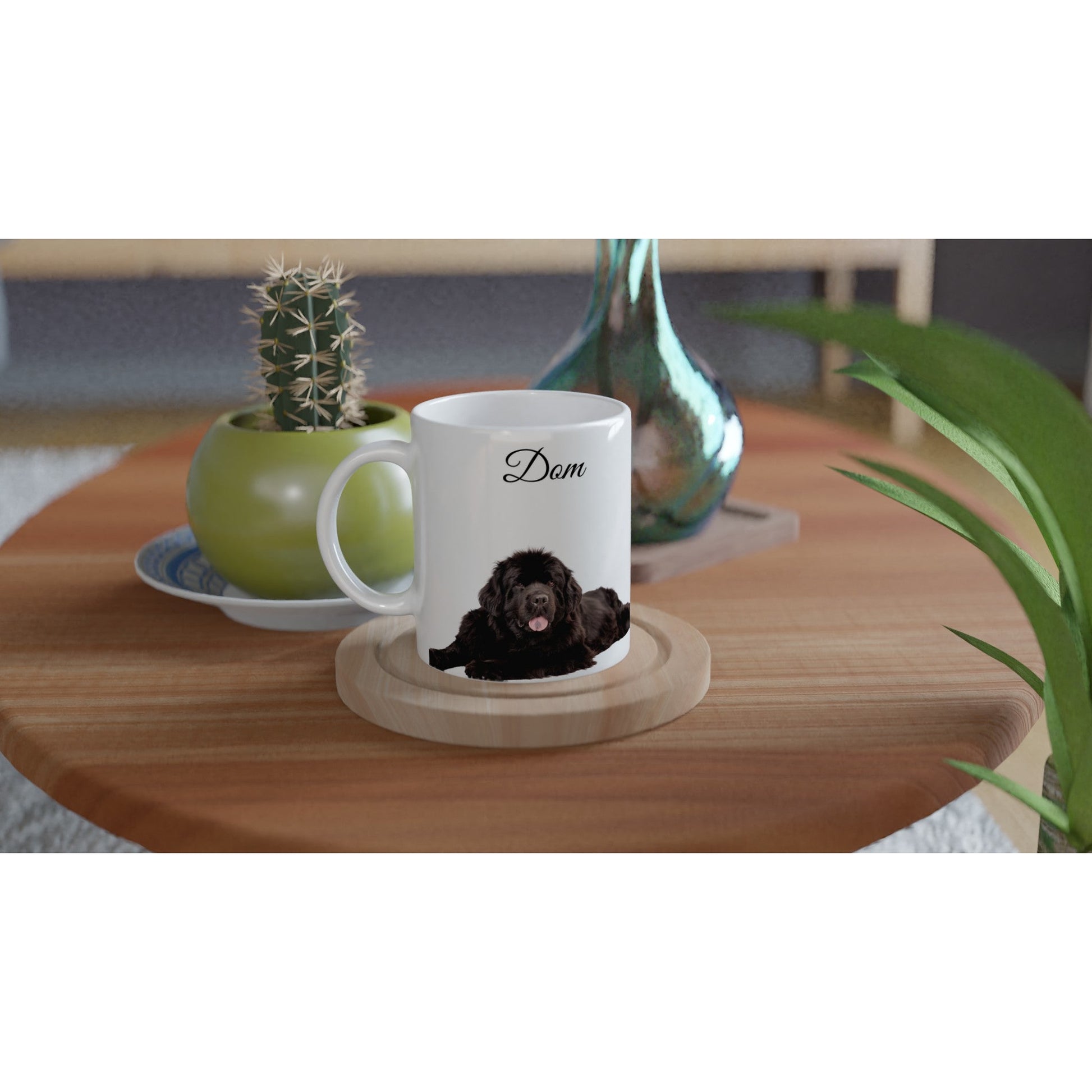Personalised 11 0z Ceramic Mug | Add Your Own Photo To One Side, Fixed Newfoundland Owners Club On Other Side - Hobbster