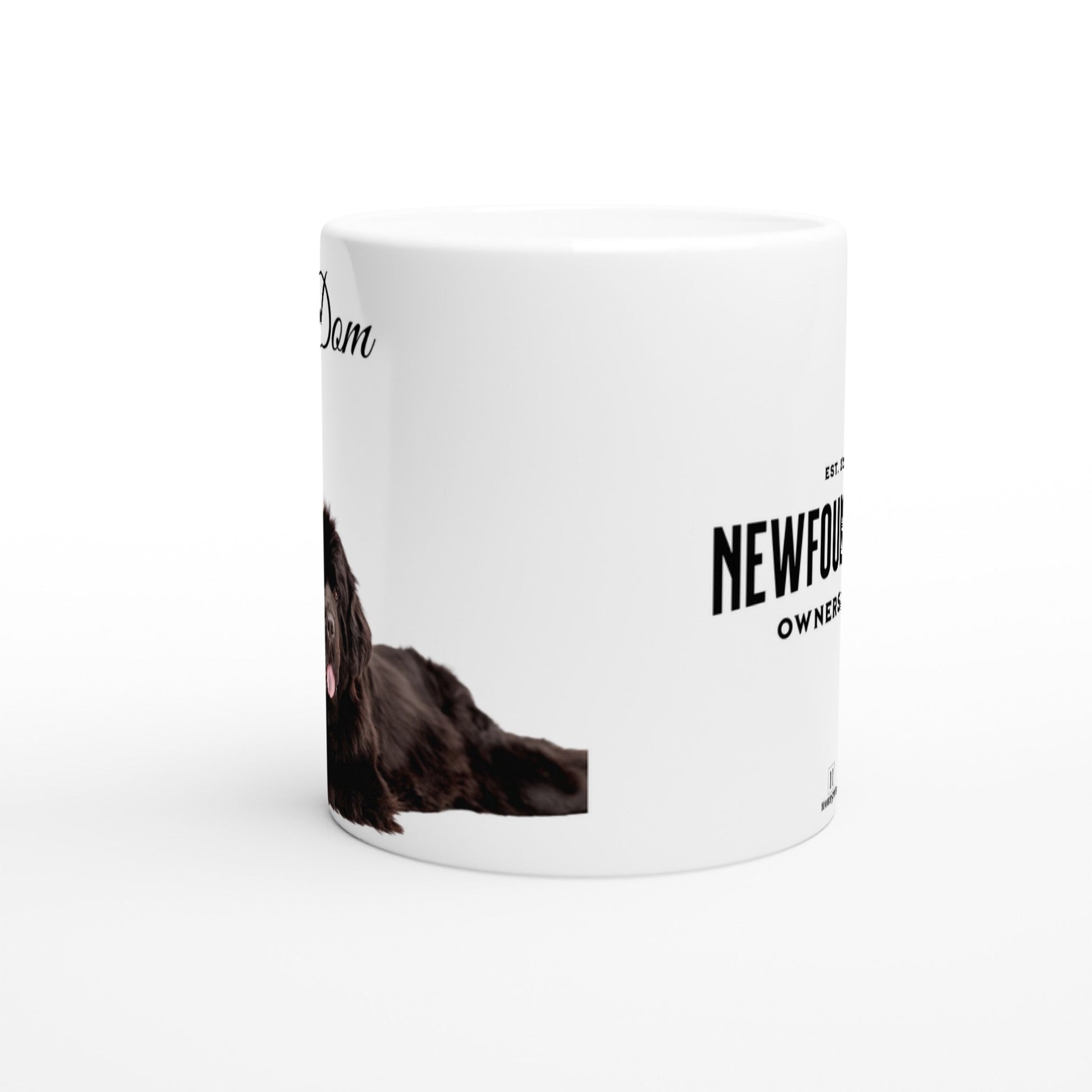 Personalised 11 0z Ceramic Mug | Add Your Own Photo To One Side, Fixed Newfoundland Owners Club On Other Side - Hobbster