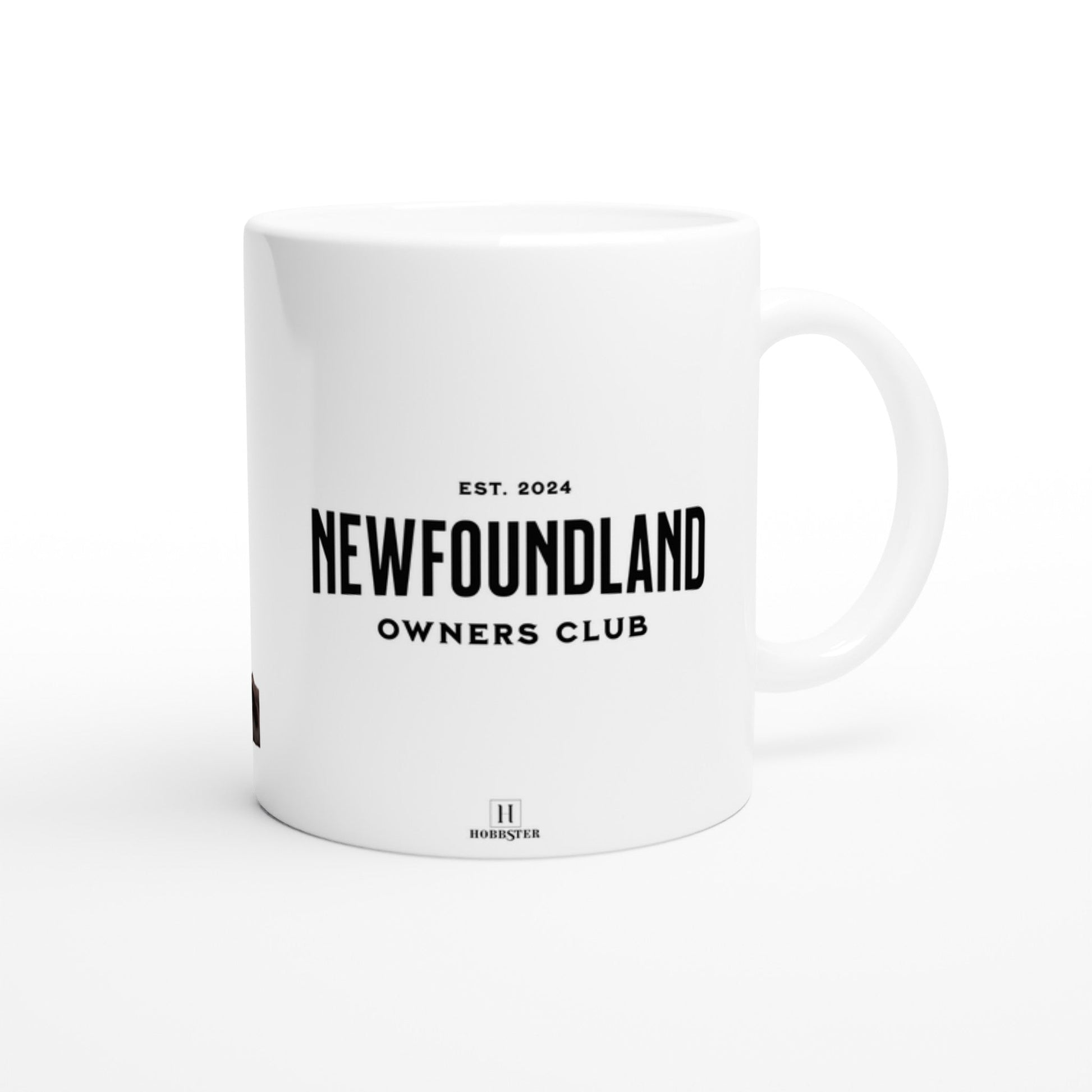 Personalised 11 0z Ceramic Mug | Add Your Own Photo To One Side, Fixed Newfoundland Owners Club On Other Side - Hobbster