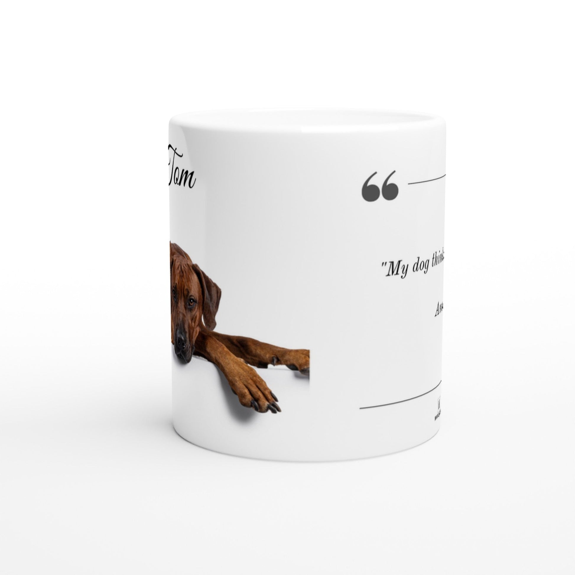 Personalised 11 0z Ceramic Mug with Your Dog Picture and Cool Quote - Hobbster