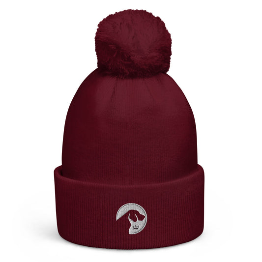 Pom pom beanie with embroidered Labrador logo - Hobbster