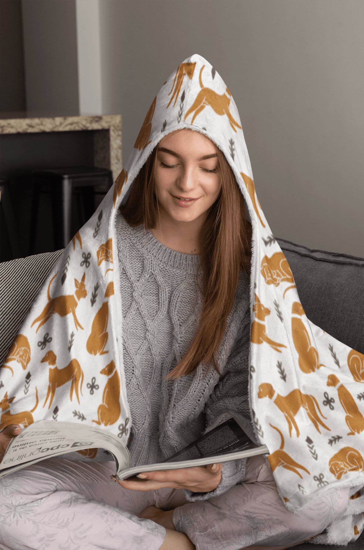 Premium Adult Fleece Hooded Blanket featuring multiple Rhodesian Ridgebacks - Hobbster