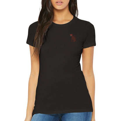 Premium Women's Crewneck T-shirt featuring a boxer dog logo - Hobbster