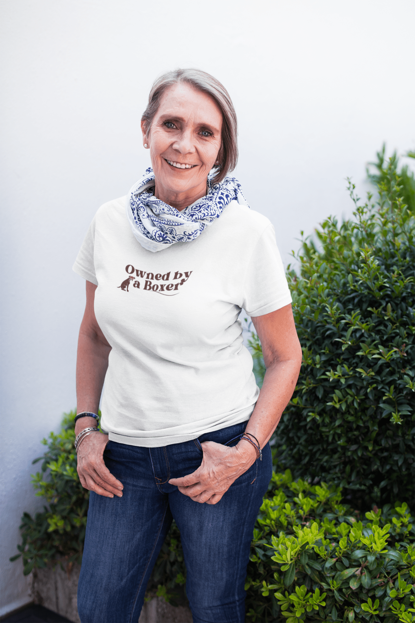 Premium Women's Crewneck T-shirt with Boxer dog slogan - Hobbster