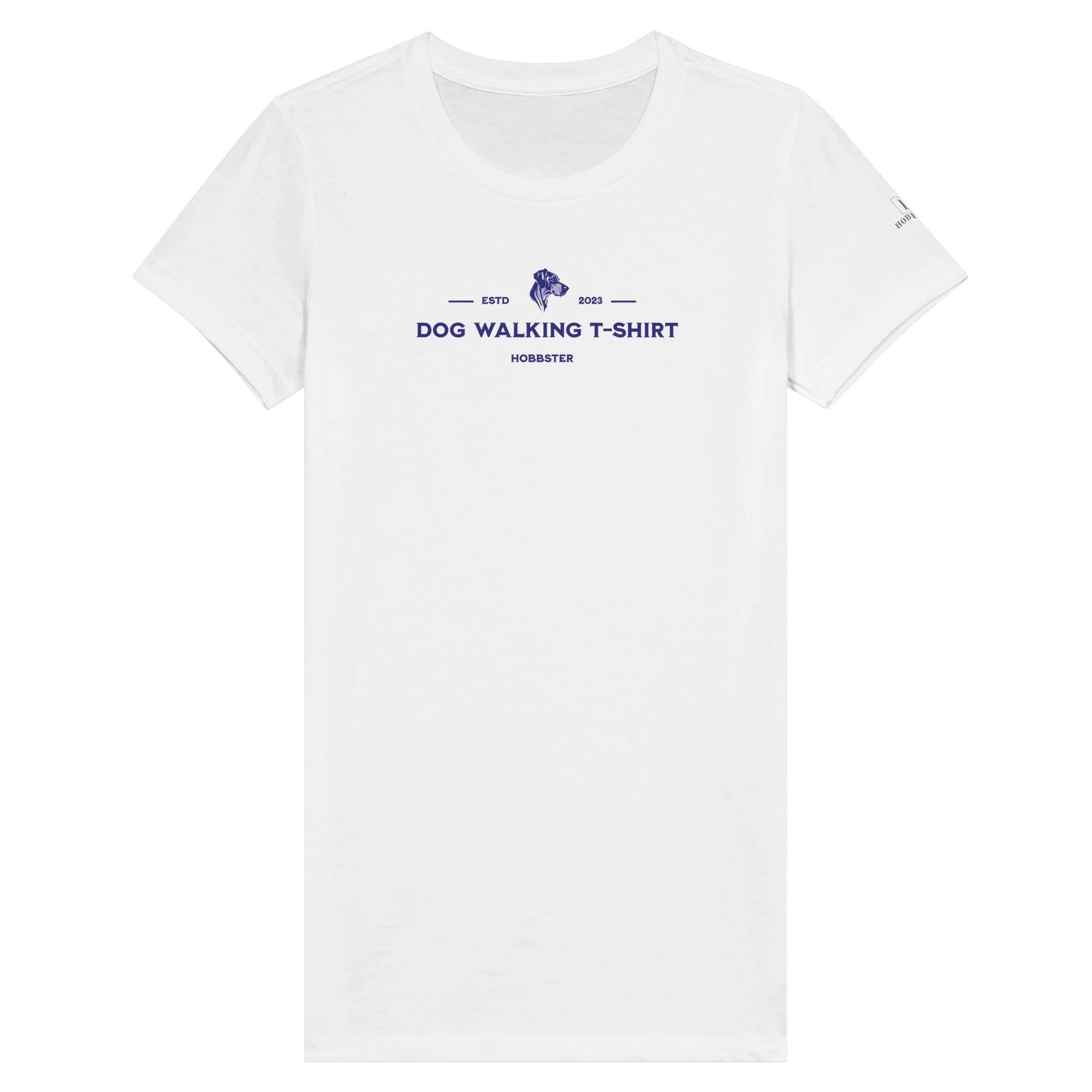 Premium Women's My Dog Walking Crewneck T-shirt - Hobbster