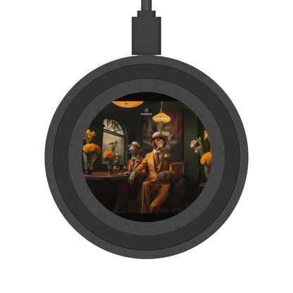 Quake Wireless 5W Charging Pad featuring Art Deco Greyhound Design [2.7"w x 0.33"h] - Hobbster