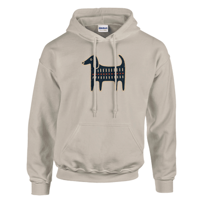 Retro Folk-Art Blue Dog Classic Men's Hoodie - Hobbster