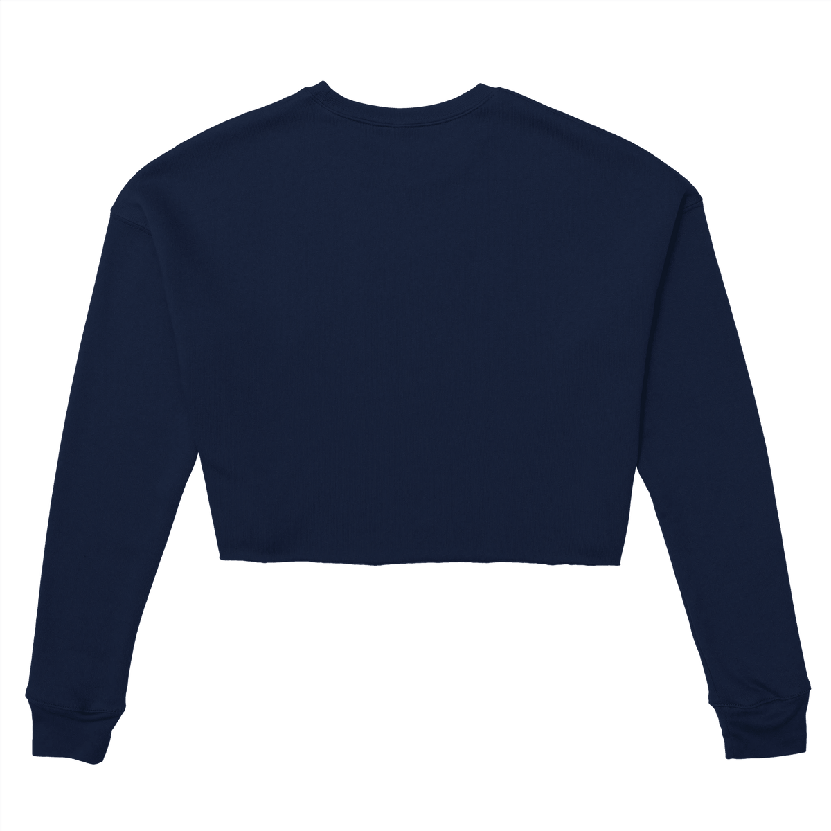 Retro Folk-Art Blue Dog Women's Cropped Sweatshirt - Hobbster
