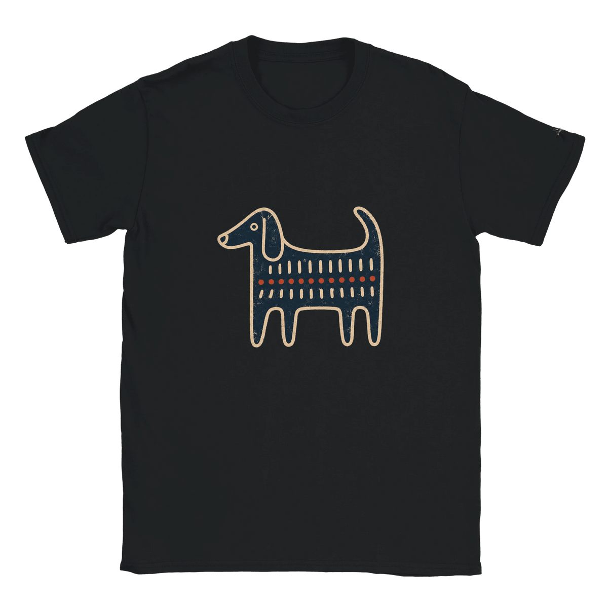 Retro Folk-Art Blue Dog Women's T-shirt - Hobbster