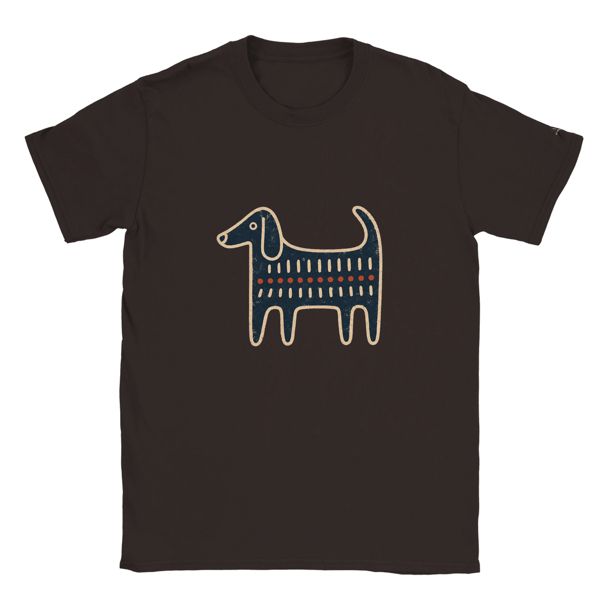 Retro Folk-Art Blue Dog Women's T-shirt - Hobbster