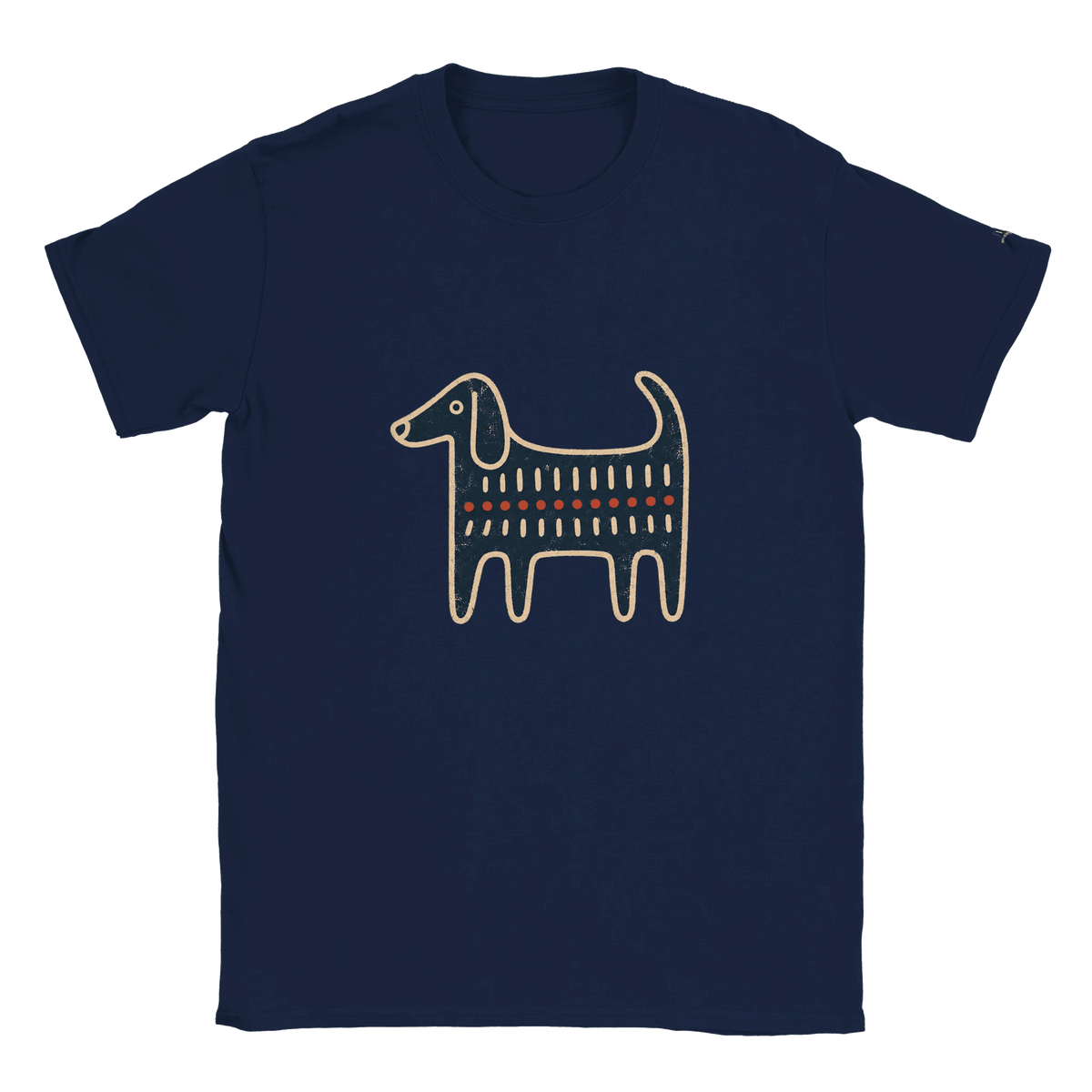 Retro Folk-Art Blue Dog Women's T-shirt - Hobbster