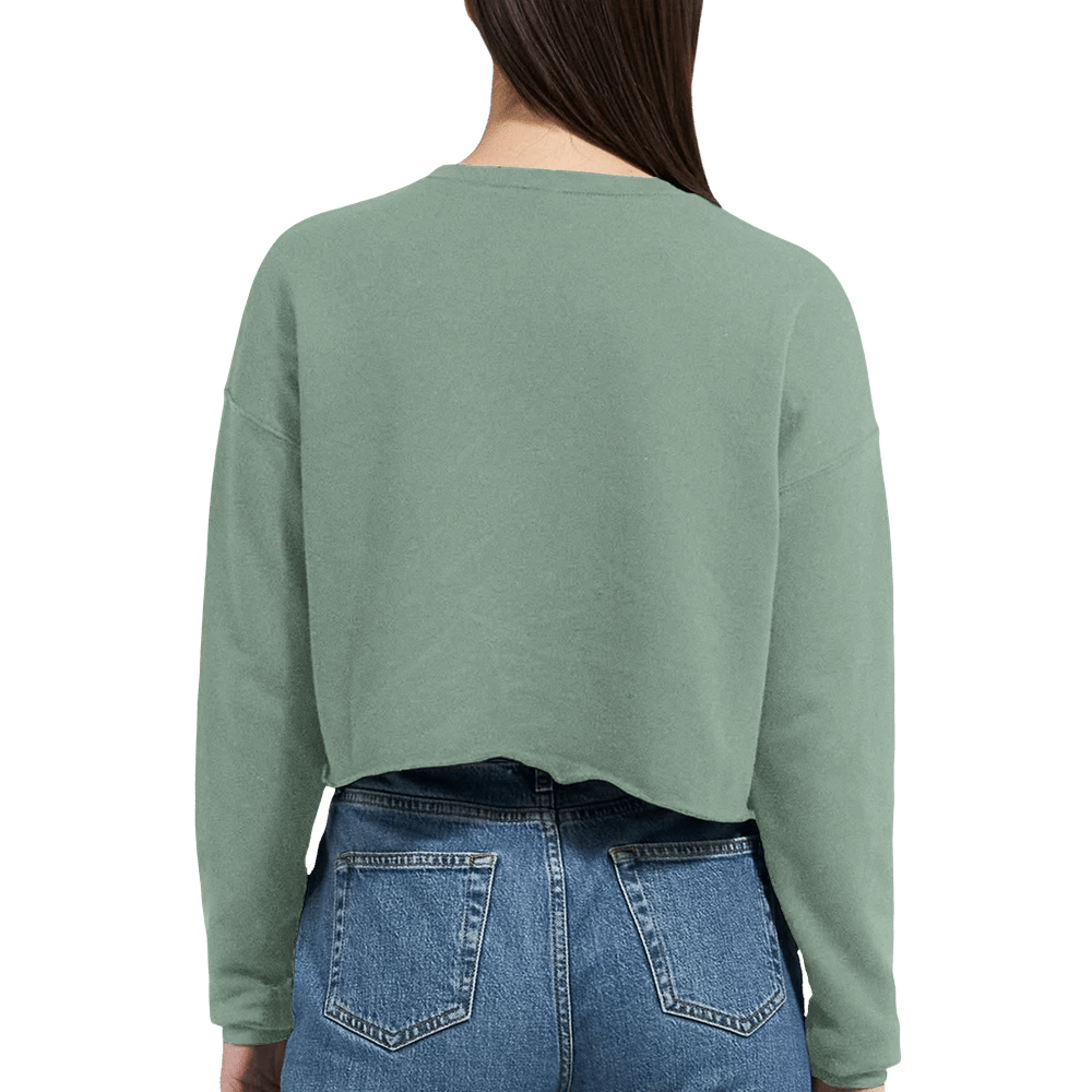 Retro Folk-Art Green Dog Women's Cropped Sweatshirt - Hobbster