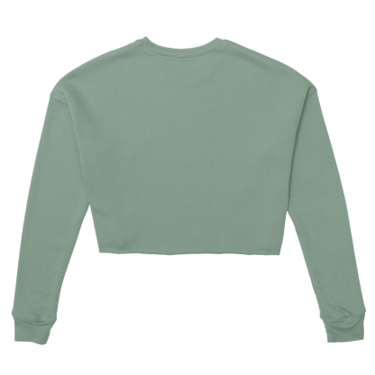 Retro Folk-Art Green Dog Women's Cropped Sweatshirt - Hobbster