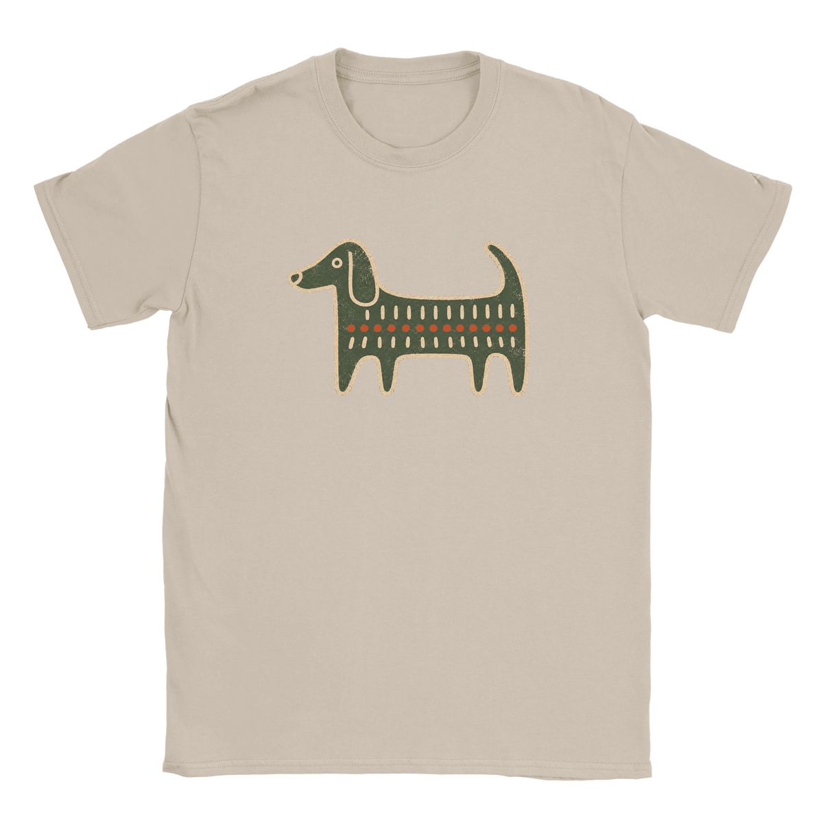 Retro Folk-Art Green Dog Women's T-shirt - Hobbster