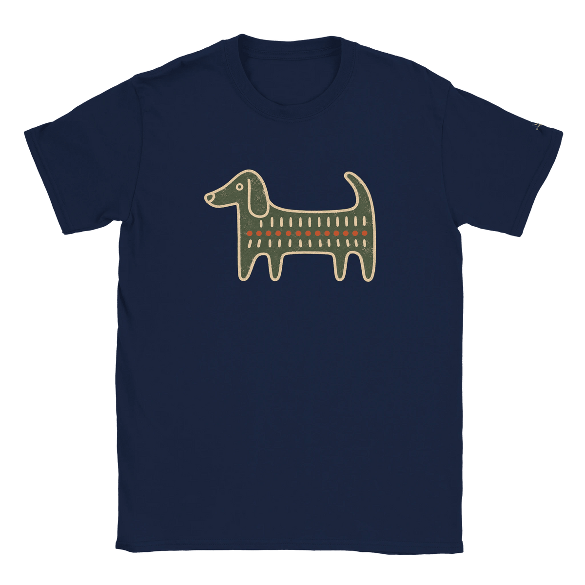 Retro Folk-Art Green Dog Women's T-shirt - Hobbster
