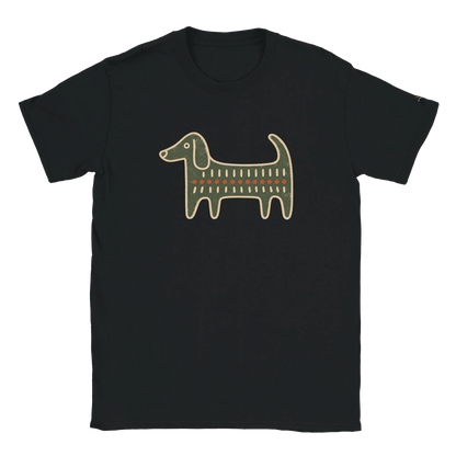 Retro Folk-Art Green Dog Women's T-shirt - Hobbster