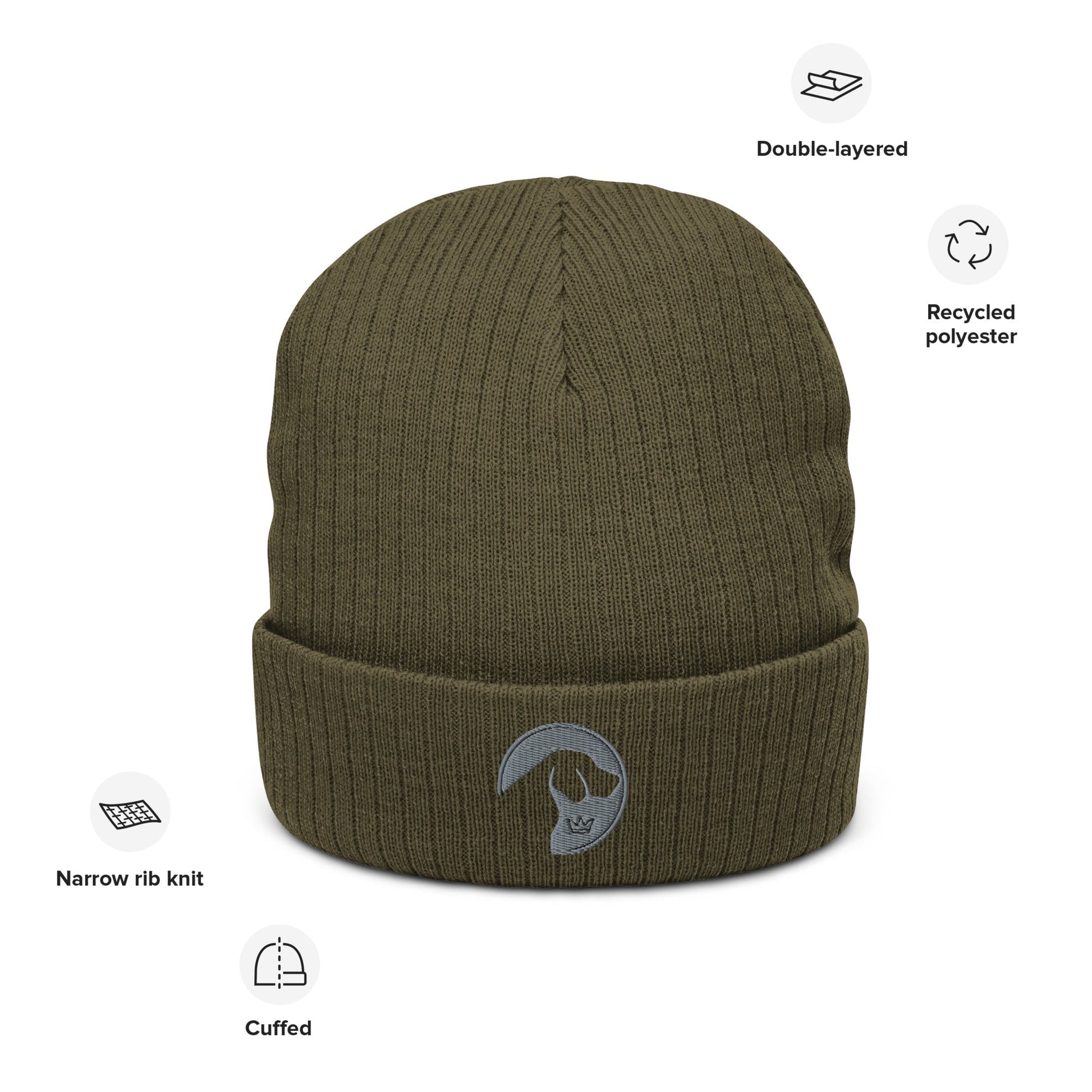 Ribbed knit beanie with embroidered Labrador logo - Hobbster
