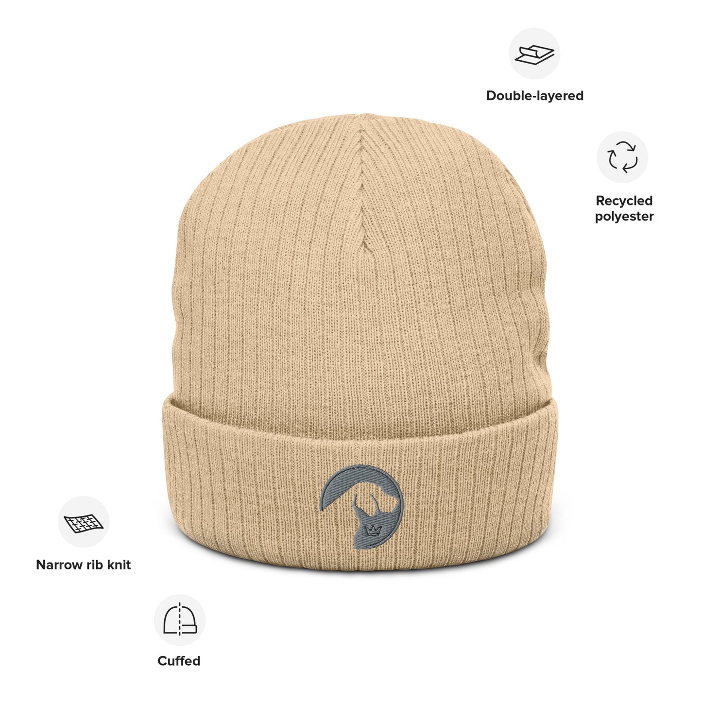 Ribbed knit beanie with embroidered Labrador logo - Hobbster
