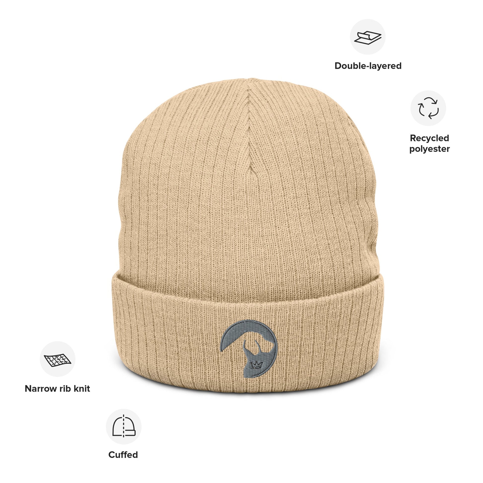 Ribbed knit beanie with embroidered Labrador logo - Hobbster