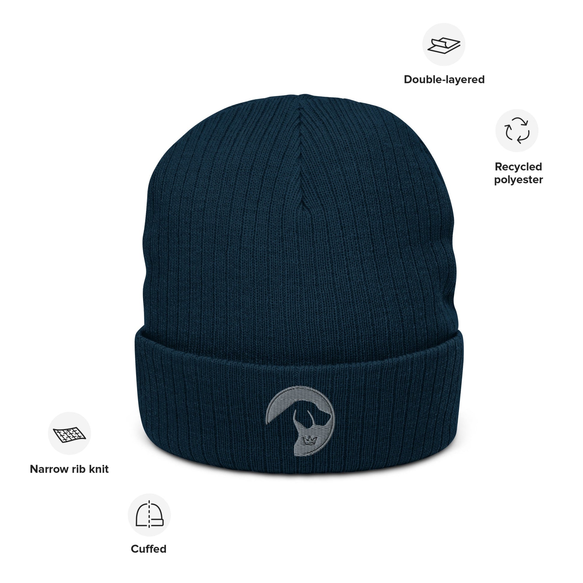 Ribbed knit beanie with embroidered Labrador logo - Hobbster