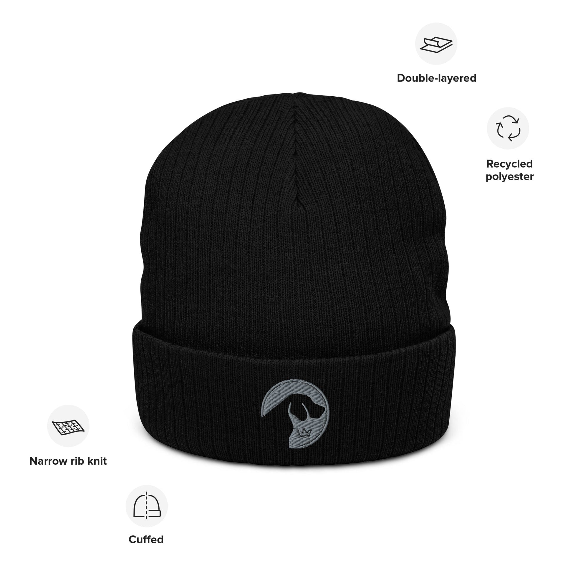 Ribbed knit beanie with embroidered Labrador logo - Hobbster