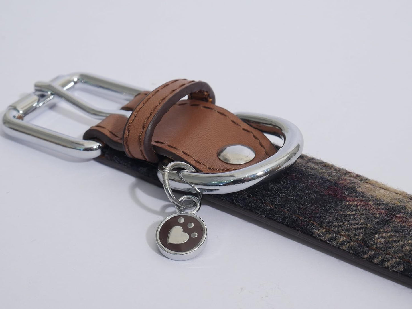 Rosewood Luxury Leather and Tweed Dog Collar - Hobbster